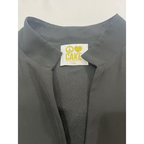 Women’s Cake Black Button down Maxi Sleeveless Shirt Dress Size L - Picture 5 of 7